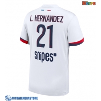 Fotballdrakt Herre Paris Saint-Germain Lucas Hernandez #21 Bortedrakt 2025-26 Kortermet